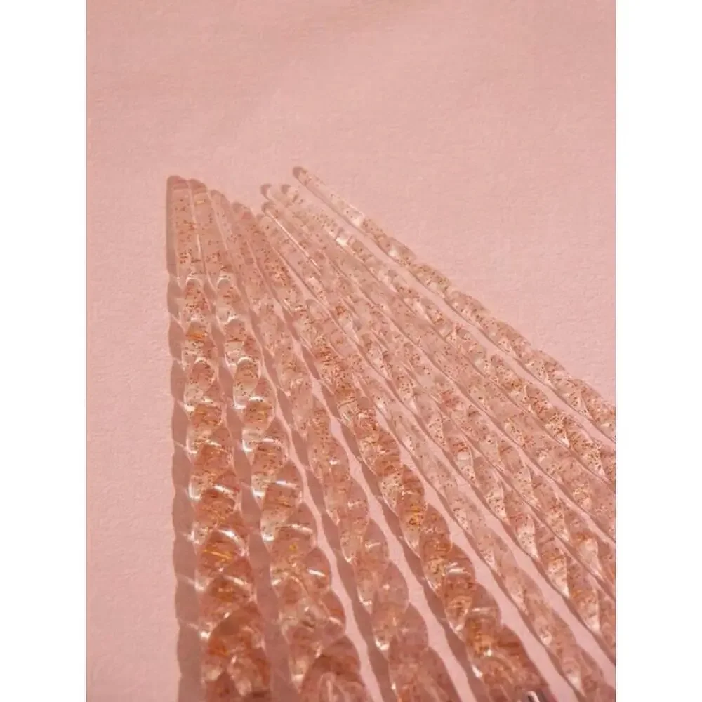 Glittery Makeup Brushes In Light Pink Set of 10